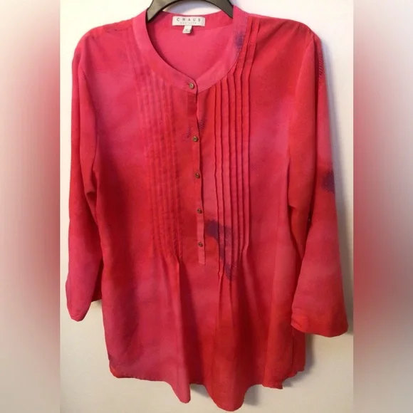 Chaus pink blue tunic blouse size XL - Picture 2 of 5